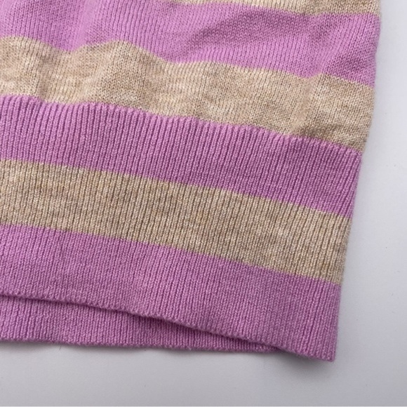 Banana Republic Cotton Crewneck Sweater Scalloped Neck NWT S Purple Heather Gray - Picture 6 of 7